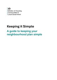Keeping it simple. A guide to keeping your neighbourhood plan simple