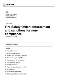 Fire Safety Order: enforcement and sanctions for non-compliance