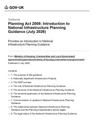 Planning Act 2008: introduction to National Infrastructure Planning Guidance (July 2026)