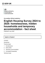 English Housing Survey 2024 to 2025: homelessness, hidden households and temporary accommodation