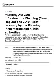 Planning Act 2008: Infrastructure Planning (Fees) Regulations 2010 - cost recovery by the Planning Inspectorate and public authorities