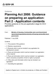 Planning Act 2008: guidance on preparing an application: part 2 - application contents (July 2026)