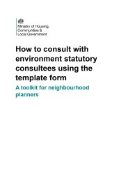 How to consult with environment statutory consultees using the template form. A toolkit for neighbourhood planners