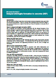 Delayed ettringite formation (DEF) in concrete