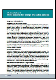 Novel cements: low energy, low carbon cements