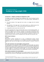 Guidance on bag weight 2006