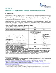 Embodied CO2e of UK cement, additions and cementitious material