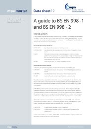 A guide to BS EN 998-1 and BS EN 998-2. Issue 4