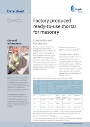 Factory produced ready-to-use mortar for masonry. Issue 6