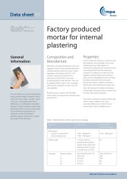 Factory produced mortar for internal plastering. Issue 6