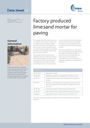 Factory produced lime:sand mortar for paving. Issue 5