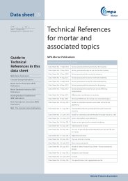 Technical references for mortar and associated topics. Issue 11
