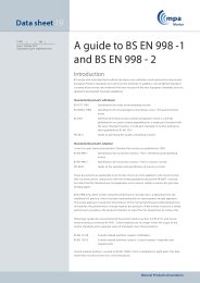 A guide to BS EN 998-1 and BS EN 998-2. Issue 5