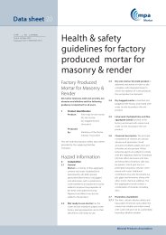 Health and safety guidelines for factory produced mortar for masonry and render. Issue 4