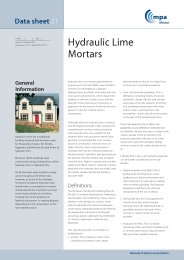 Hydraulic lime mortars. Issue 32