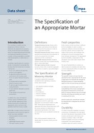 Specification of an appropriate mortar. Issue 3