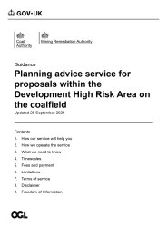 Planning advice service for proposals within the development high risk area on the coalfield