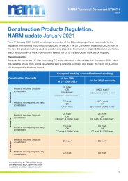 Construction products regulation, NARM update