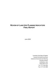 Review of land use planning indicators - final report