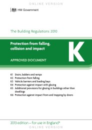 Protection from falling, collision and impact (2013 edition) (For use in England)