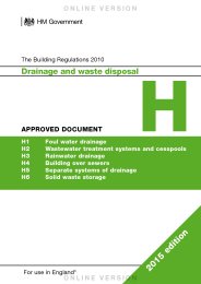 Drainage and waste disposal (2015 edition) (For use in England)