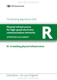 Physical infrastructure for high-speed electronic communications networks. In-building physical infrastructure (2016 edition) (For use in England) (For use from 4 October 2022 until 26 December 2022)