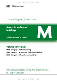 Access to and use of buildings Volume 1: Dwellings (2015 edition with 2016 amendments) (For use in England)