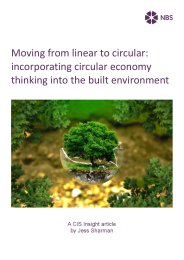Moving from linear to circular: incorporating circular economy thinking into the built environment