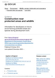 Construction near protected areas and wildlife