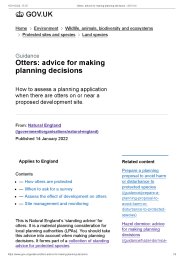 Otters: advice for making planning decisions