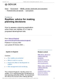Reptiles: advice for making planning decisions