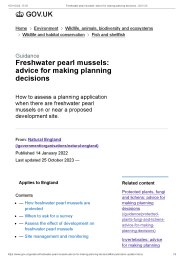 Freshwater pearl mussels: advice for making planning decisions