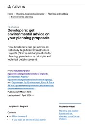 Developers: get environmental advice on your planning proposals