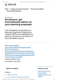 Developers: get environmental advice on your planning proposals