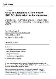 Areas of outstanding natural beauty (AONBs): designation and management