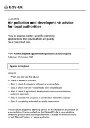 Air pollution and development: advice for local authorities