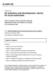 Air pollution and development: advice for local authorities