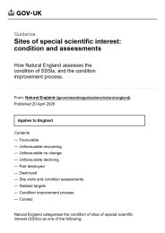 Sites of special scientific interest: condition and assessments