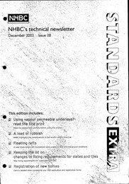 NHBC Technical newsletter - December 2003