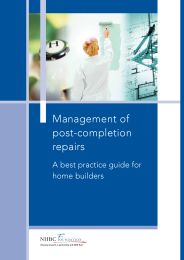Management of post-completion repairs - a best practice guide for home builders
