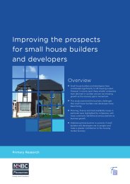 Improving the prospects for small house builders and developers