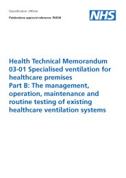 Specialised ventilation for healthcare premises - the management, operation, maintenance and routine testing of existing healthcare ventilation systems