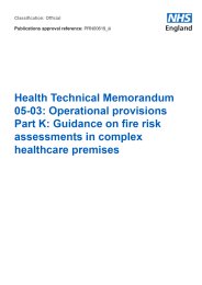 Operational provisions - part K: guidance on fire risk assessments in complex healthcare premises