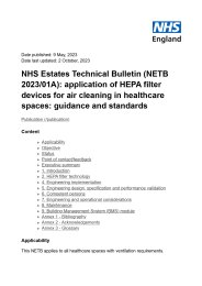 Application of HEPA filter devices for air cleaning in healthcare spaces: guidance and standards