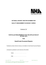 Particular requirements for the application of ISO 9001:2015 for small scale pavement repairs March 2017 UKAS Issue 1