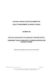 Particular requirements for the application of ISO 9001:2015 for permanent vehicle restraint systems incorporating NHSS2B and NHSS5B.  Issue 4 October 2017