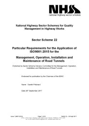Particular requirements for the application of ISO 9001:2015 for the management, operation, installation and maintenance of road tunnels. September 2017 Issue 1 [9001:2015]