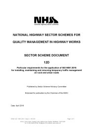 Particular requirements for the application of ISO 9001:2015 for installing, maintaining and removing temporary traffic management on rural and urban roads. NHSS 12D - 9001:2015 - Issue 3 - 04-2018