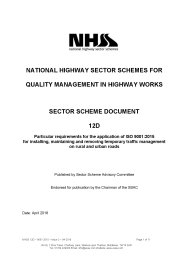 Particular requirements for the application of ISO 9001:2015 for installing, maintaining and removing temporary traffic management on rural and urban roads. NHSS 12D - 9001:2015 - Issue 3 - 04-2018