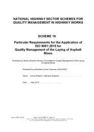 Particular requirements for the application of ISO 9001:2015 for quality management of the laying of asphalt mixes. Issue 2 [9001:2015]